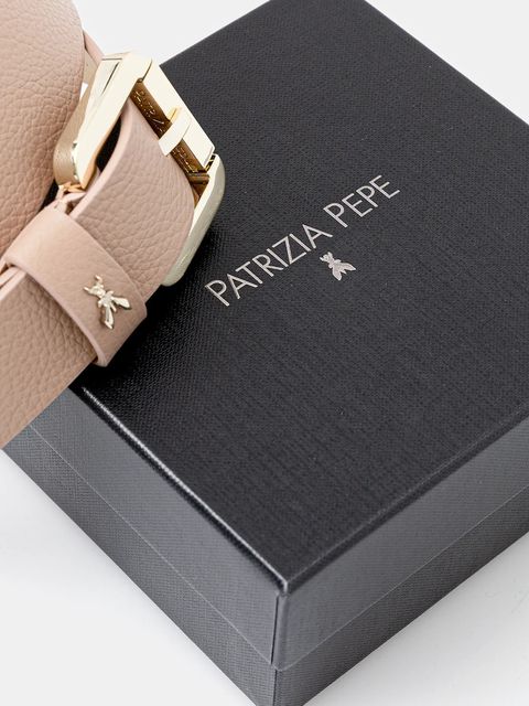 Patrizia Pepe pasek skórzany damski kolor beżowy CW8684 L001