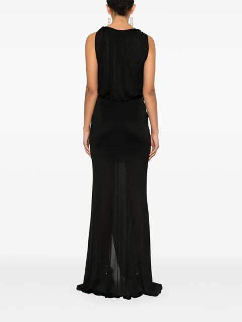 Blumarine draped-detail maxi dress - Black