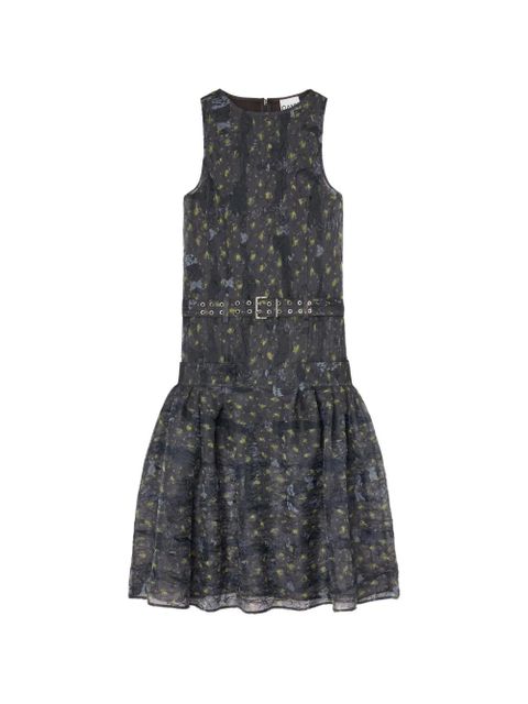 GANNI floral belted midi dress - Grey - zdjęcie produktu nr 1