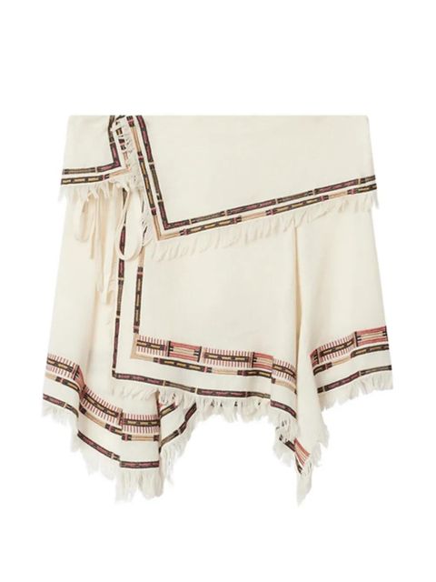 ISABEL MARANT Feriel embroidered fringed skirt - Neutrals - zdjęcie produktu nr 1