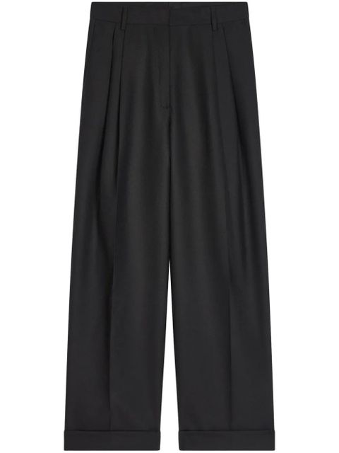 DRIES VAN NOTEN pleated wool trousers - Black - zdjęcie produktu nr 1