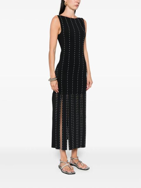 SANDRO pearl-embellished sleeveless dress - Black