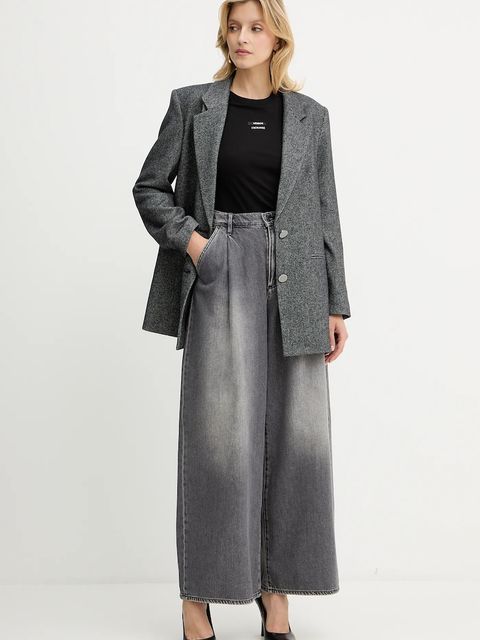 Armani Exchange marynarka z dodatkiem wełny kolor szary jednorzędowa wzorzysta XW000693 AF16146