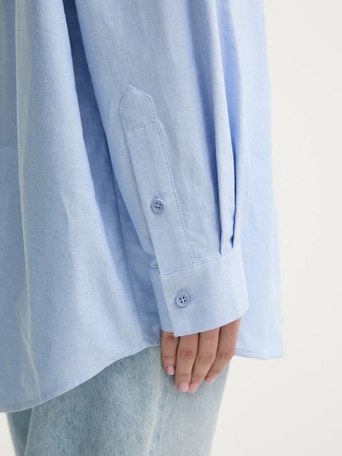 Stine Goya koszula bawełniana damska kolor niebieski relaxed z kołnierzykiem klasycznym SG-PS26-T138-2464