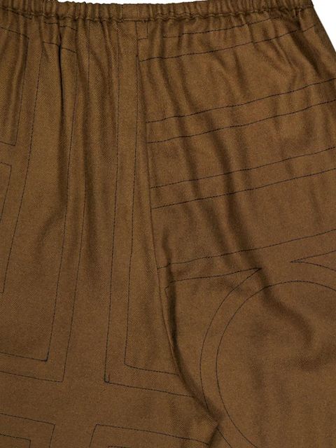 TOTEME monogram flannel trousers - Brown