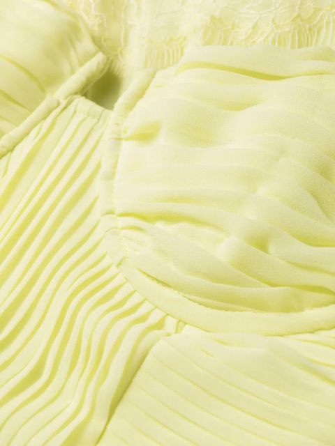 Self-Portrait chiffon lace-detail minidress - Yellow