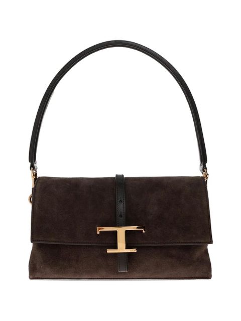 Tod's mini T Timeless suede tote bag - Brown - zdjęcie produktu nr 1