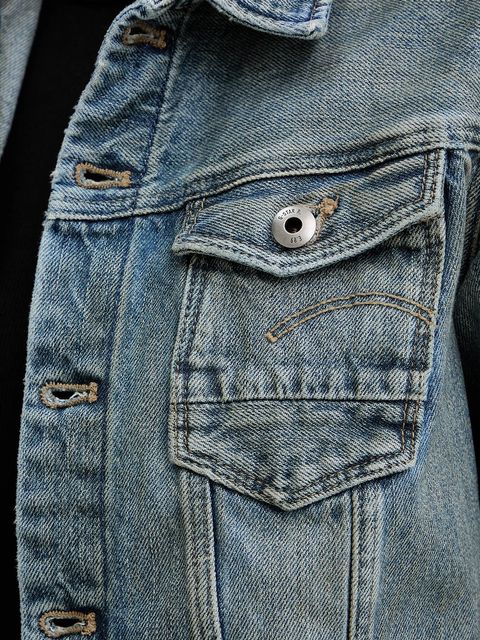 G-Star kurtka jeansowa kolor niebieski przejściowa D27939-D788