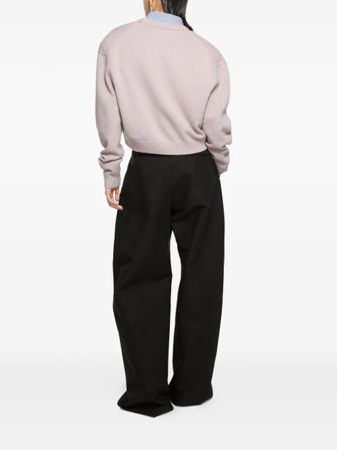 Acne Studios v-neck embroidered sweater - Neutrals - zdjęcie produktu nr 2