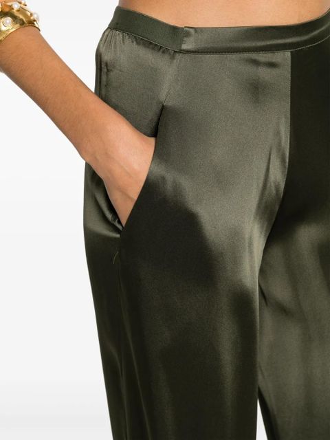 Christopher Esber wide-leg silk trousers - Green