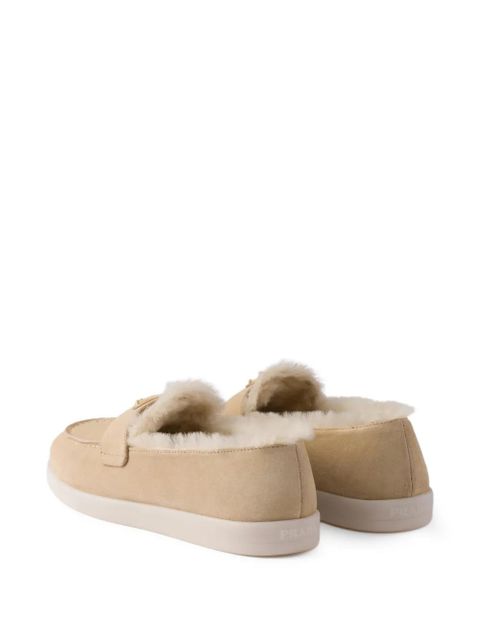 Prada suede shearling mules - Neutrals