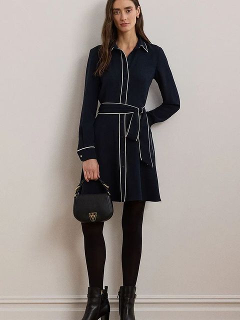 Lauren Ralph Lauren sukienka kolor granatowy mini rozkloszowana 250957412