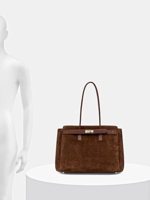 Answear.LAB torebka zamszowa kolor brązowy