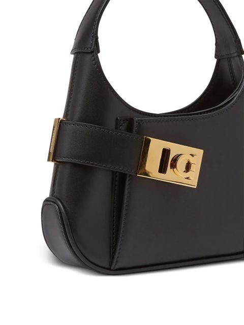 Ferragamo Gancini-buckle leather minibag - Black