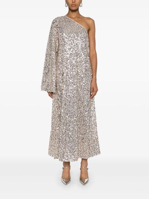 ROTATE BIRGER CHRISTENSEN sequin embellished one-shoulder dress - Neutrals