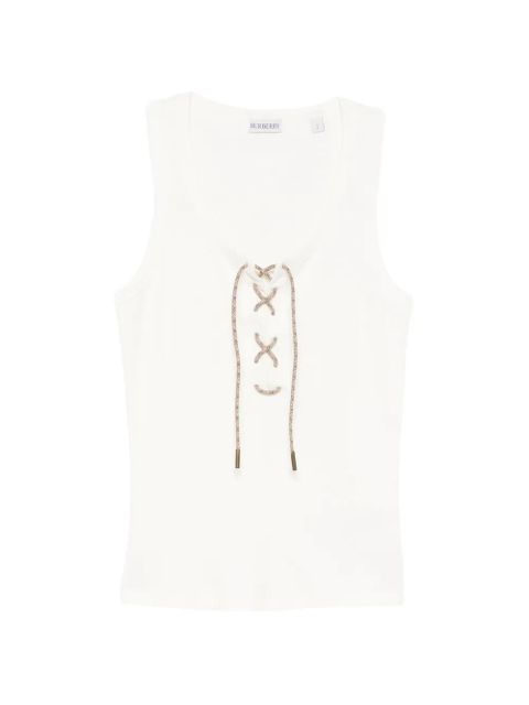 Burberry lace-up tank top - White - zdjęcie produktu nr 1