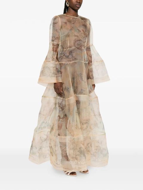 ZIMMERMANN long-sleeve printed maxi dress - Neutrals