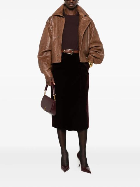 Saint Laurent velvet midi skirt - Red - zdjęcie produktu nr 2