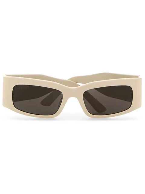 Balenciaga Eyewear logo-print rectangle-frame sunglasses - Neutrals - zdjęcie produktu nr 1