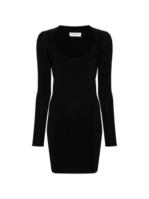 Saint Laurent ribbed knit mini dress - Black - zdjęcie produktu nr 1