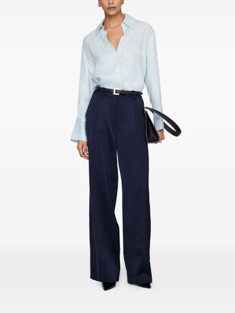 ANINE BING Bridget buttoned point-collar shirt - Green