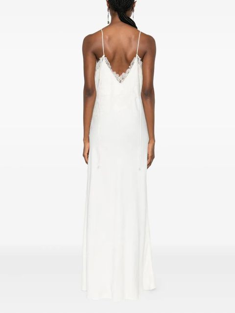 Róhe lace-trim midi dress - White