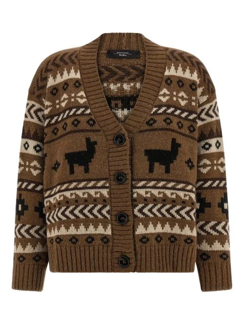 Weekend Max Mara Ovatta jacquard cardigan - Brown - zdjęcie produktu nr 1