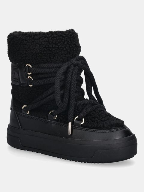 Tommy Hilfiger śniegowce FAUX SHEARLING SNOWBOOT kolor czarny FW0FW08788