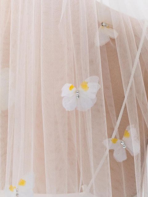 Jennifer Behr Allira floral veil - White