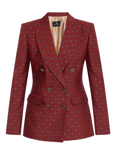 ETRO paisley-print double-breasted blazer - Red - zdjęcie produktu nr 1