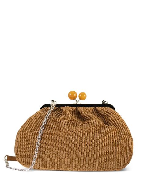 Weekend Max Mara medium Pasticcino raffia-effect clutch bag - Brown - zdjęcie produktu nr 1