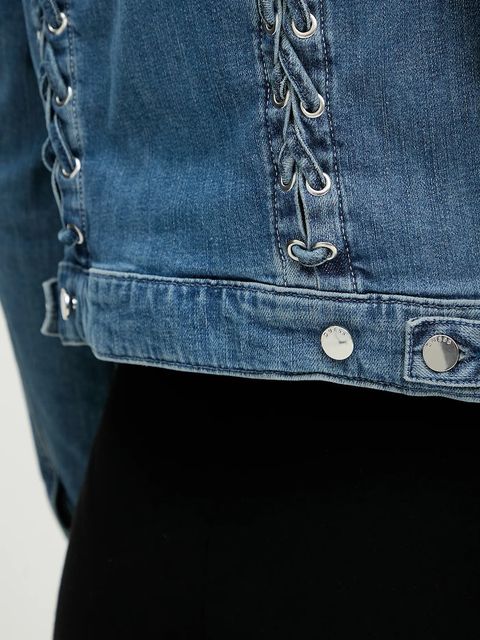 Guess kurtka jeansowa kolor niebieski przejściowa W5GN88 D4H7C