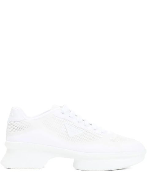 Prada mesh-panel lace-up sneakers - White - zdjęcie produktu nr 1