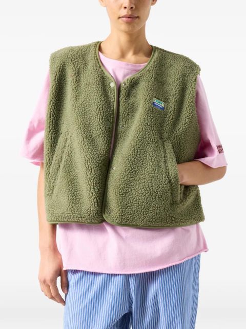 American Vintage logo-patch sleeveless gilet - Green