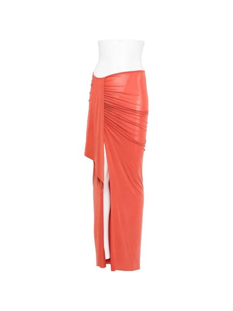 Balmain draped-detail slit maxi skirt - Orange - zdjęcie produktu nr 1