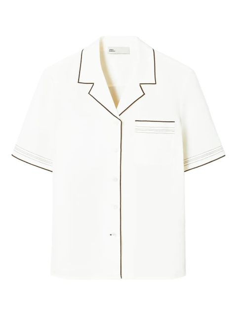 Tory Burch linen camp shirt - White - zdjęcie produktu nr 1