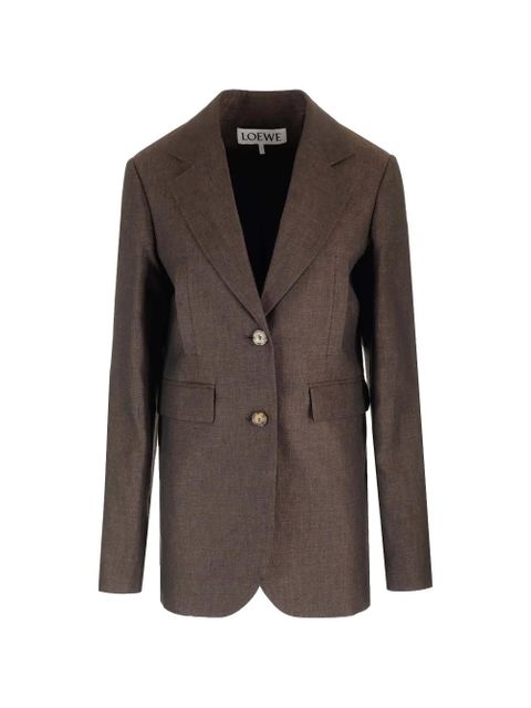 LOEWE linen single-breasted blazer - Brown - zdjęcie produktu nr 1