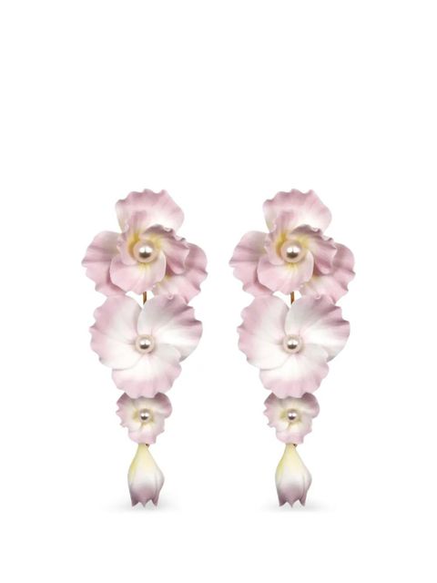 Jennifer Behr Mariam floral-motif earrings - Pink - zdjęcie produktu nr 1