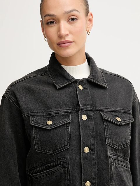 Pepe Jeans kurtka jeansowa kolor czarny przejściowa oversize PL40243329W0 - zdjęcie produktu nr 2