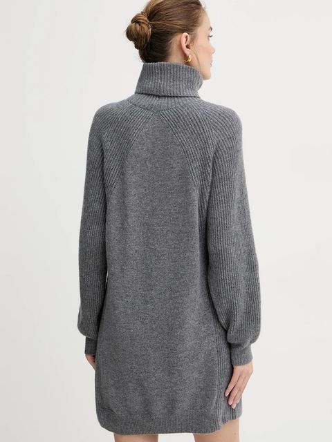 Liu Jo sukienka wełniana kolor szary mini prosta MF5063 MS009