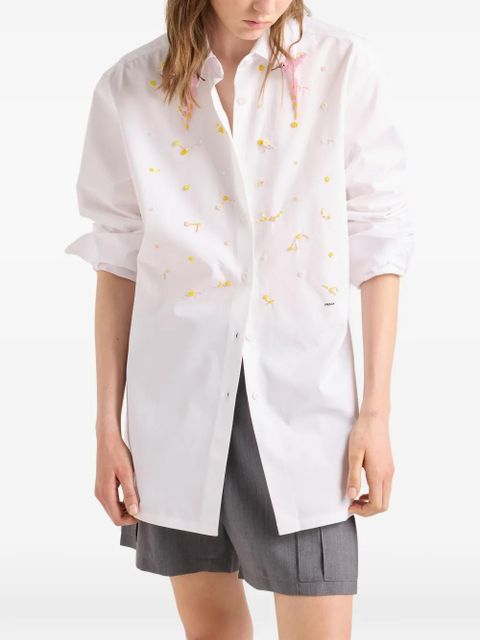 Prada embroidered poplin shirt - White