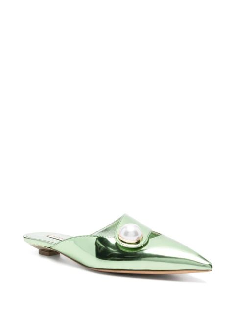 Casadei Blade flat mules - Green - zdjęcie produktu nr 2