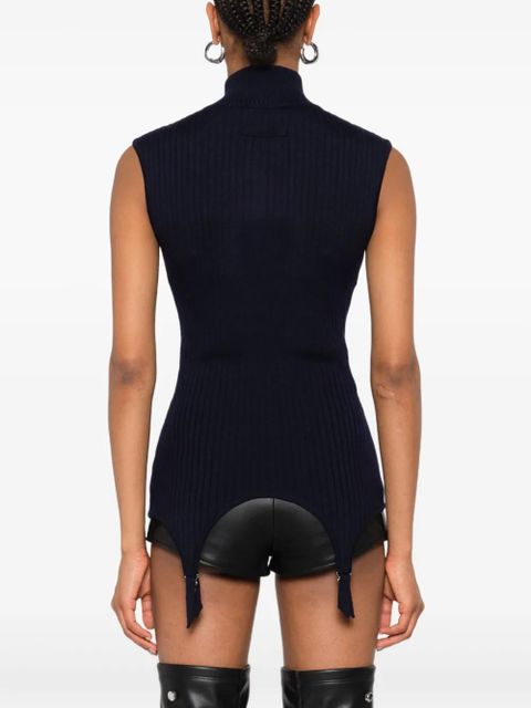 Jean Paul Gaultier ribbed sleeveless top - Blue