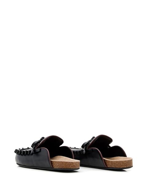 JW Anderson bow tie leather mules - Black