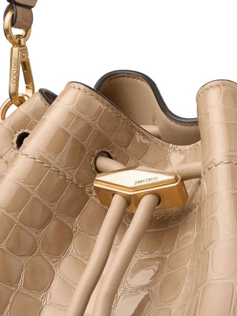 Jimmy Choo medium Cinch crocodile-effect shoulder bag - Neutrals