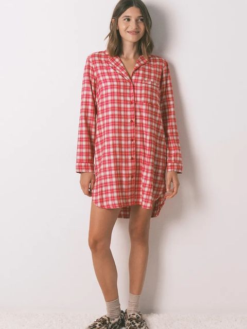 women'secret koszula nocna z bawełną damska kolor czerwony 4442121 - zdjęcie produktu nr 2