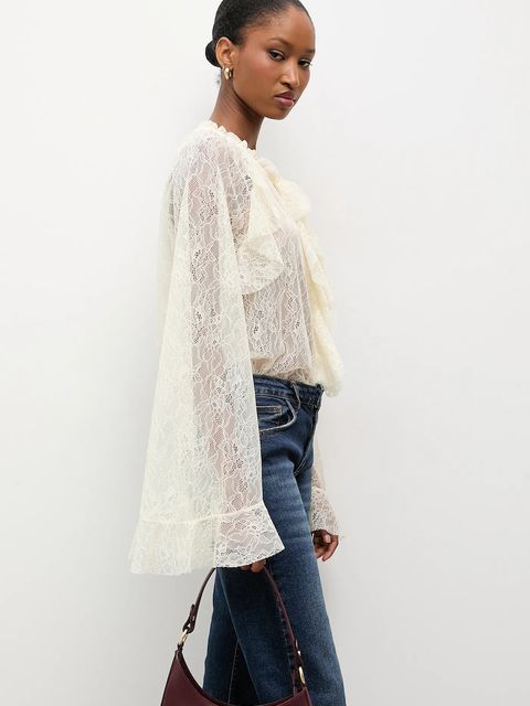 Answear.LAB bluzka damska kolor beżowy w kwiaty - zdjęcie produktu nr 1