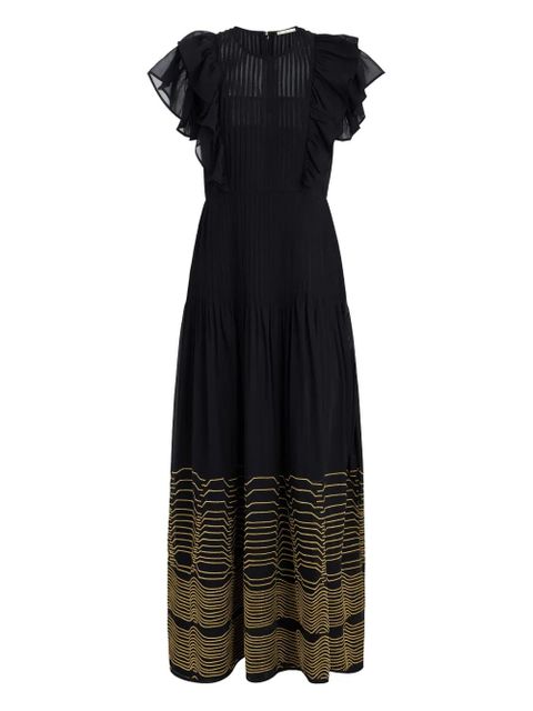 Marie Oliver Winfrey pleated ruffle maxi dress - Black - zdjęcie produktu nr 1