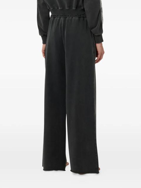Moschino wide-leg cotton track pants - Black