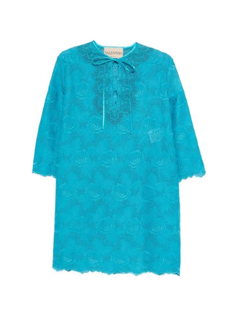 Valentino Garavani laced self-tie mini dress - Blue - zdjęcie produktu nr 1